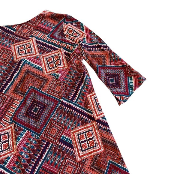 Wrangler Maxi Length Tribal Print Duster Sweater Patchwork Size Medium Women NWT - Picture 9 of 11